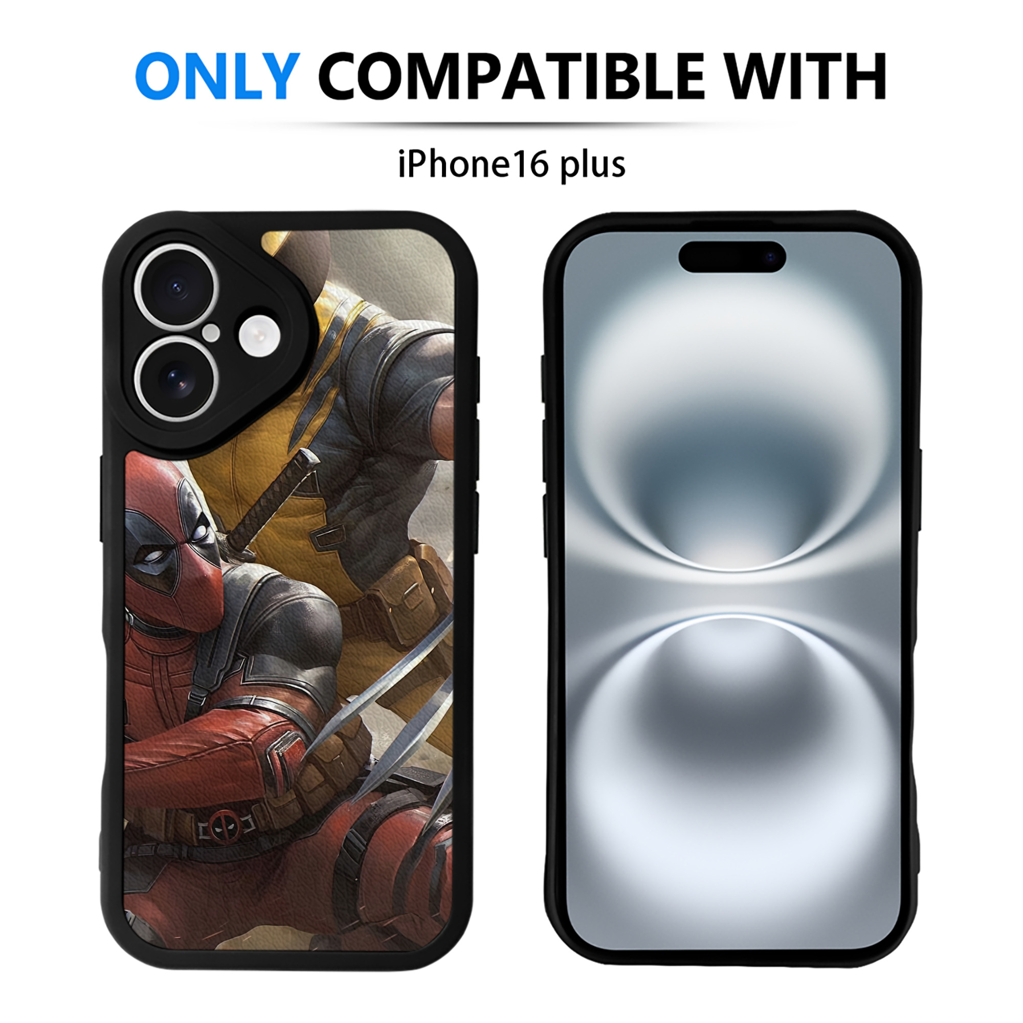 （画像用） Deadpool デッドプール 【iPhone 16シリーズ対応】シリコンスマホケース（レザー調） 材質：シリコン
